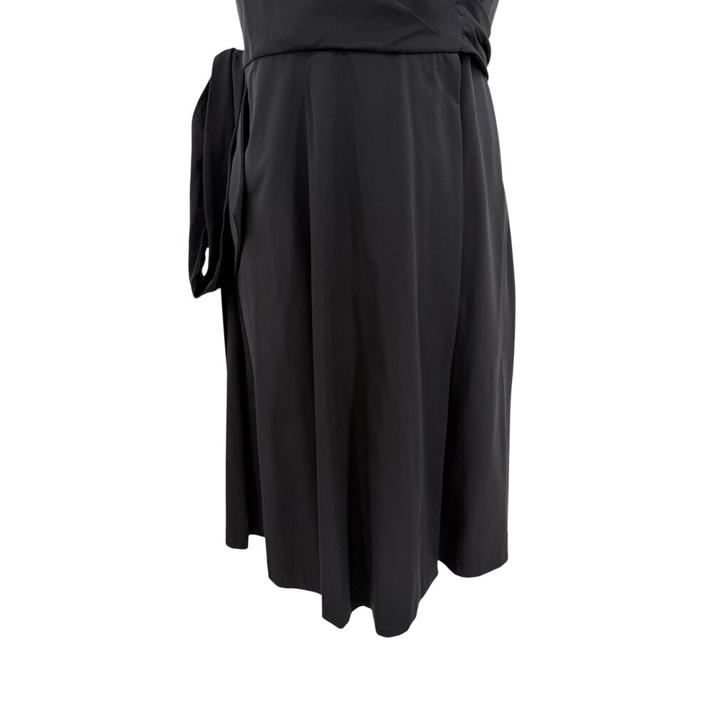 Diane Von Furstenberg Peyton Wrap Dress Puff Sleeve Knee Length Black 4 - Picture 4 of 12